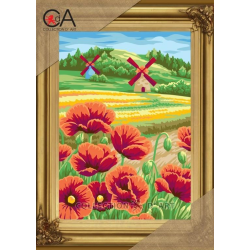 Tapestry kit "Red poppy field" 22x30 cm CDA6344K