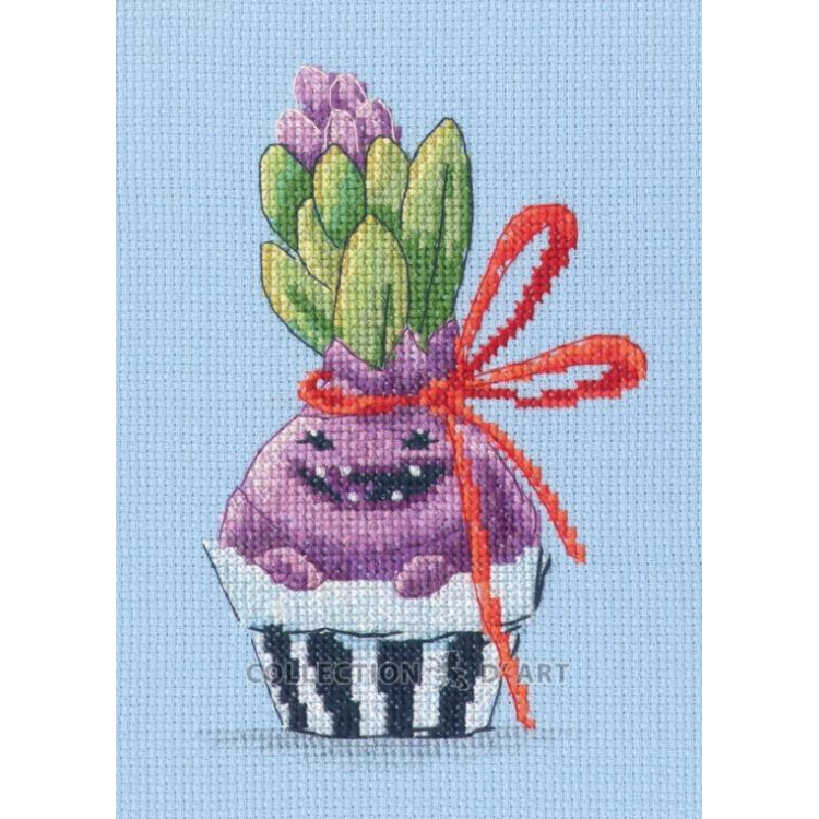 Cross stitch kit "Happy hyacinth" 10x15 cm CDABC8149