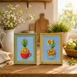 Cross stitch kit "Grumpy daffodil" 8.5x15 cm CDABC8150