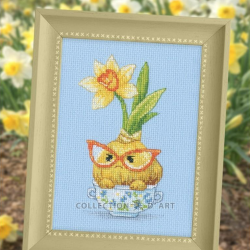 Cross stitch kit "Grumpy daffodil" 8.5x15 cm CDABC8150