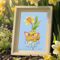 Cross stitch kit "Grumpy daffodil" 8.5x15 cm CDABC8150