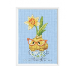 Cross stitch kit "Grumpy daffodil" 8.5x15 cm CDABC8150