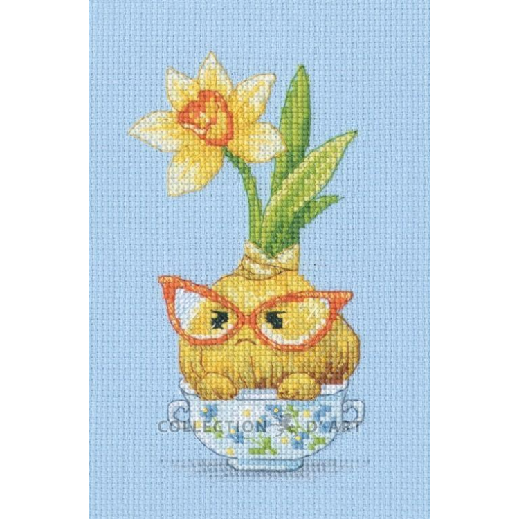 Cross stitch kit "Grumpy daffodil" 8.5x15 cm CDABC8150