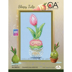 Cross stitch kit "Sleepy tulip" 6x13.5 cm CDABC8151
