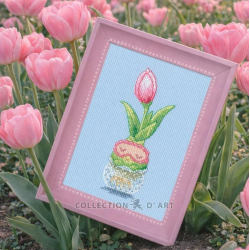Cross stitch kit "Sleepy tulip" 6x13.5 cm CDABC8151