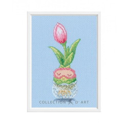 Cross stitch kit "Sleepy tulip" 6x13.5 cm CDABC8151
