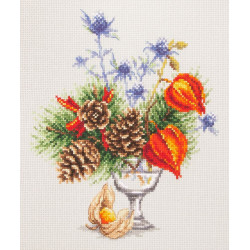 Cross stitch kit  Winter Bouquet 20 x 23 cm 100-001