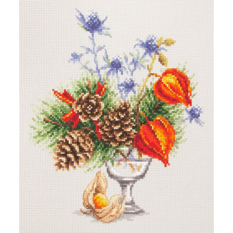 Cross stitch kit  Winter Bouquet 20 x 23 cm 100-001