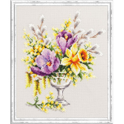 Cross stitch kit  Spring Bouquet 20 x 23 cm 100-002