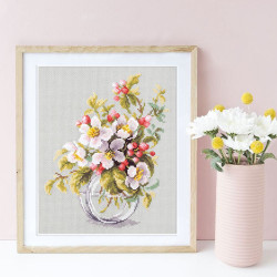Cross stitch kit  Blooming Apple Tree 18 x 23 cm 100-011