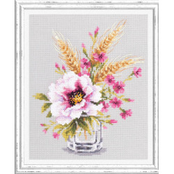 Cross stitch kit  Poppy and Maiden Pinks 18 x 23 cm 100-015