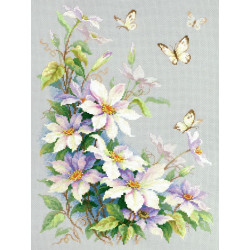 Cross stitch kit  Clematis 28 x 39 cm 100-062