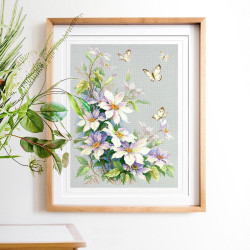 Cross stitch kit  Clematis 28 x 39 cm 100-062