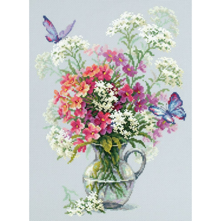Cross stitch kit  Phlox and Yarrow 24 x 33 cm 100-081