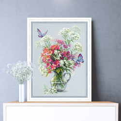 Cross stitch kit  Phlox and Yarrow 24 x 33 cm 100-081