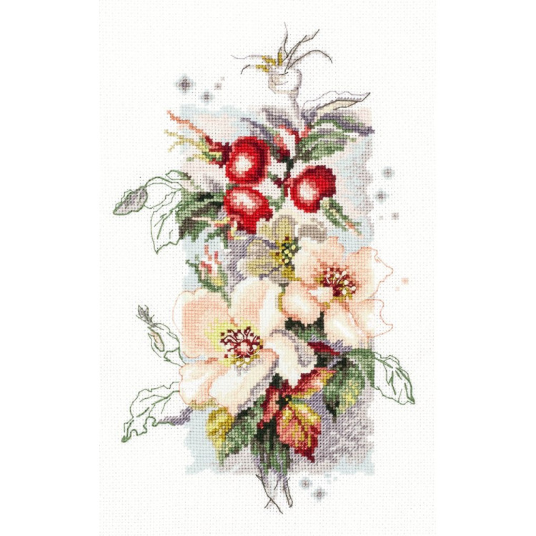 Cross stitch kit  Rosa Canina 14 x 23 cm 100-102
