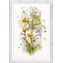Cross stitch kit  White Daisies 14 x 23 cm 100-103