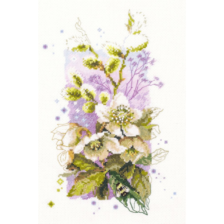 Cross stitch kit  Hellebore 14 x 23 cm 100-104