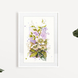 Cross stitch kit  Hellebore 14 x 23 cm 100-104