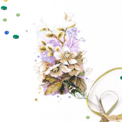 Cross stitch kit  Hellebore 14 x 23 cm 100-104