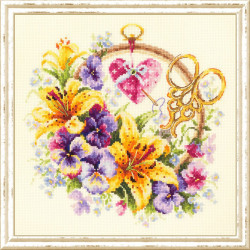 Cross stitch kit  Lilies for Needlewoman 25 x 25 cm 100-121