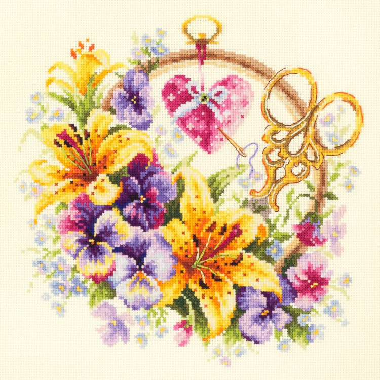 Cross stitch kit  Lilies for Needlewoman 25 x 25 cm 100-121