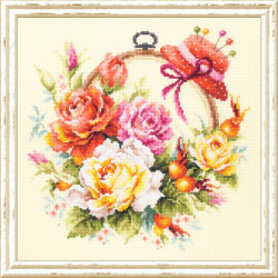Cross stitch kit  Roses for Needlewoman 25 x 25 cm 100-122