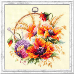 Cross stitch kit  Poppies for Needlewoman 25 x 25 cm 100-123
