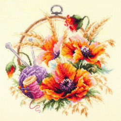Cross stitch kit  Poppies for Needlewoman 25 x 25 cm 100-123