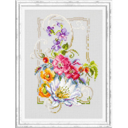Cross stitch kit  Happy July 15 x 21 cm 100-163