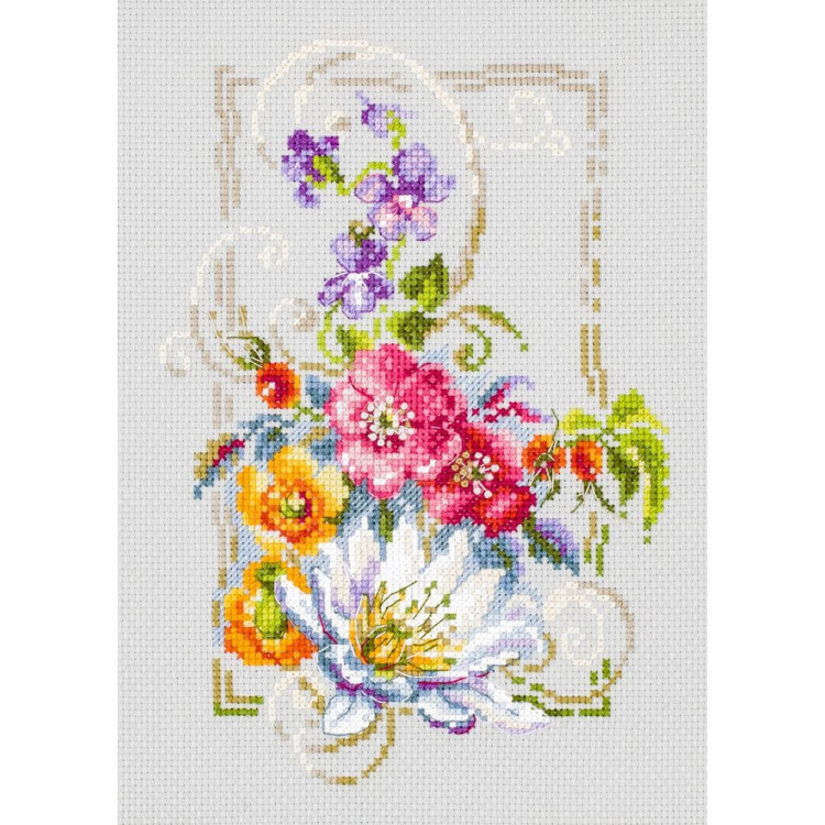 Cross stitch kit  Happy July 15 x 21 cm 100-163