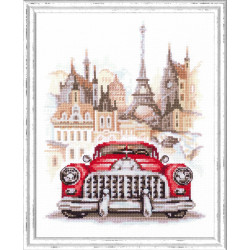 Cross stitch kit  Retro Buick 16 x 20 cm 110-021