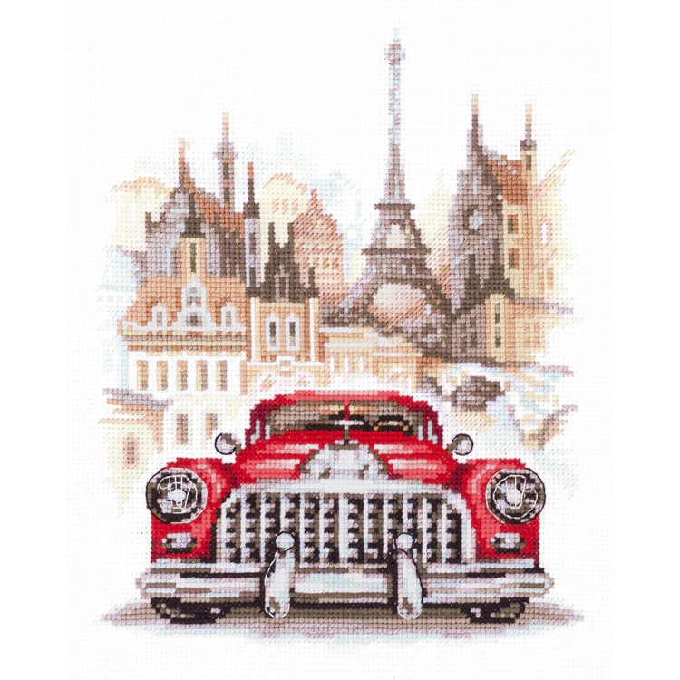 Cross stitch kit  Retro Buick 16 x 20 cm 110-021