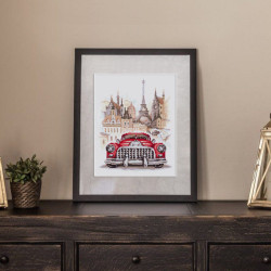 Cross stitch kit  Retro Buick 16 x 20 cm 110-021
