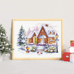 Cross stitch kit  Winter House 20 x 17 cm 110-041