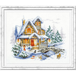 Cross stitch kit  Winter Cottage 20 x 17 cm 110-042