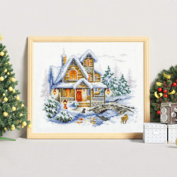 Cross stitch kit  Winter Cottage 20 x 17 cm 110-042 MN-110-042