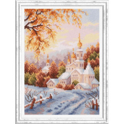 Cross stitch kit  Snow Monastery 15 x 20 cm 110-061