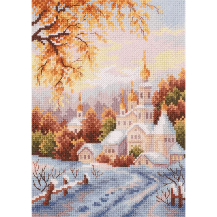 Cross stitch kit  Snow Monastery 15 x 20 cm 110-061 MN-110-061