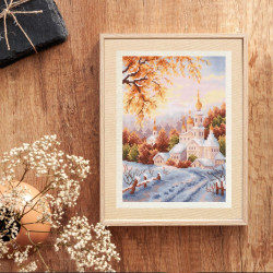 Cross stitch kit  Snow Monastery 15 x 20 cm 110-061 MN-110-061