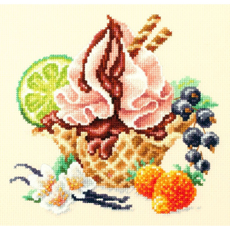 Cross stitch kit  Vanilla Ice Cream 17 x 17 cm 120-071