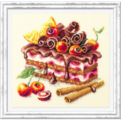 Cross stitch kit  Cherry Cake 17 x 17 cm 120-072