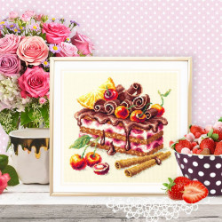 Cross stitch kit  Cherry Cake 17 x 17 cm 120-072