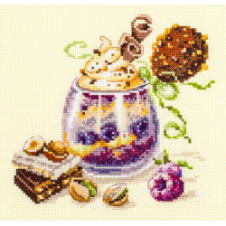 Cross stitch kit  Chocolate Dessert 17 x 17 cm 120-080