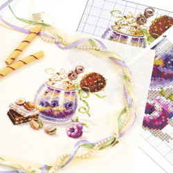 Cross stitch kit  Chocolate Dessert 17 x 17 cm 120-080 MN-120-080