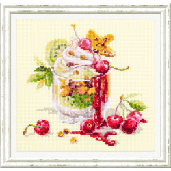 Cross stitch kit  Cherry Dessert 17 x 17 cm 120-081