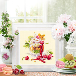 Cross stitch kit  Cherry Dessert 17 x 17 cm 120-081