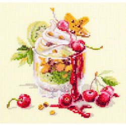 Cross stitch kit  Cherry Dessert 17 x 17 cm 120-081