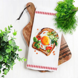 Cross stitch kit  Fried Eggs Toast 16 x 16 cm 120-092
