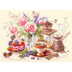 Cross stitch kit  A cup of coffee? 40 x 28 cm 120-203